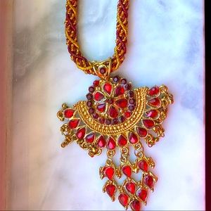 Red and gold indian necklace